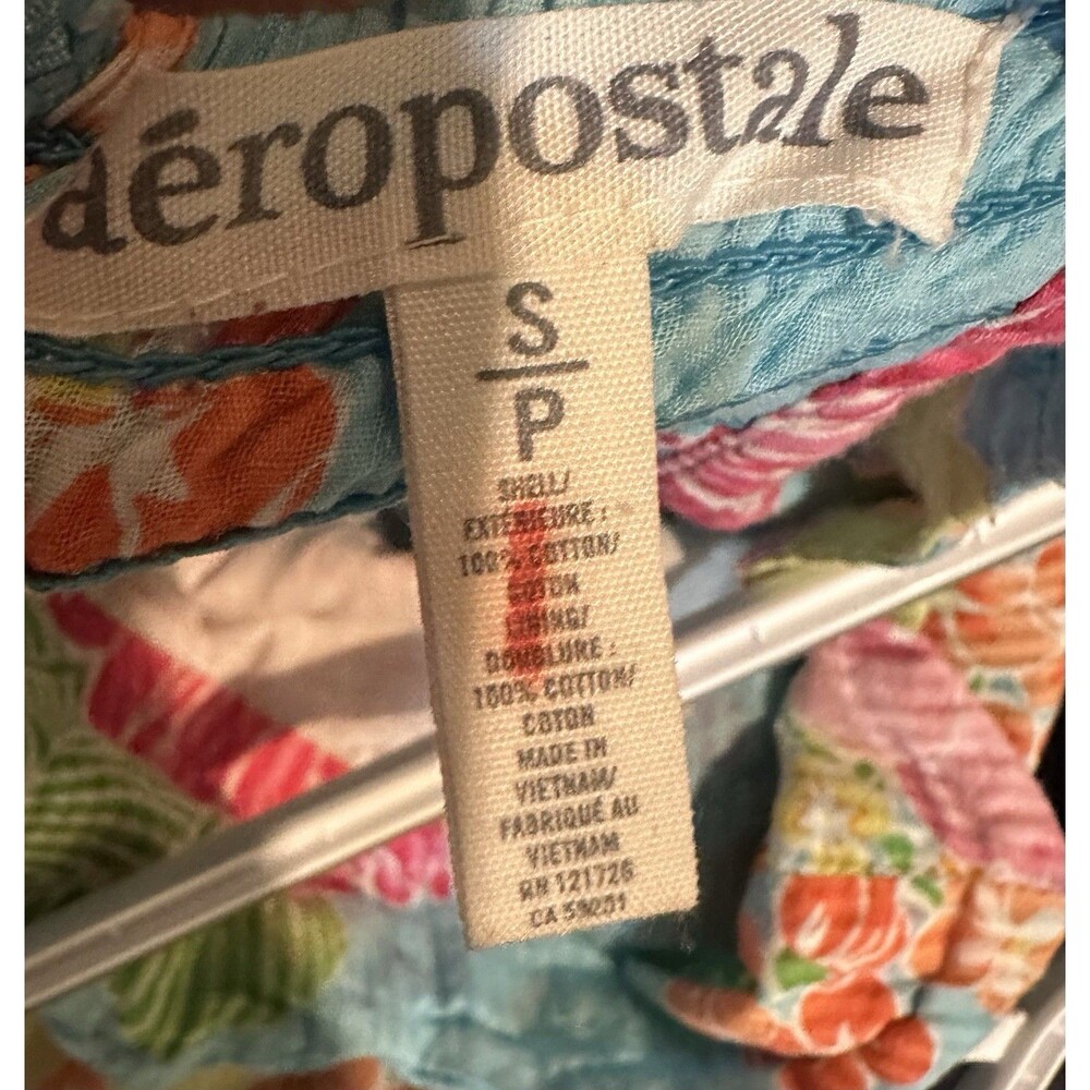 Aeropostale Floral Dress Blue Small Sundress Fit and Flare Sweetheart Neckline - Picture 4 of 6